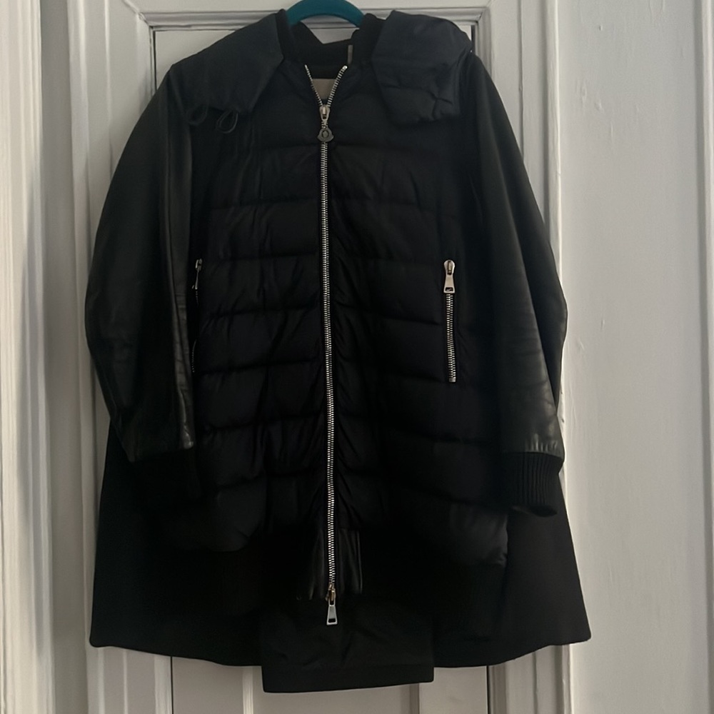 Moncler Mixed Media Trapeze Coat